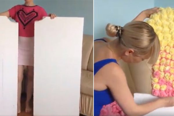 Гигантская цифра из салфеток для юбилея