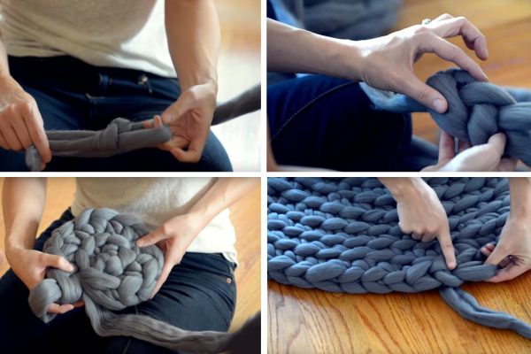 Как смастерить уютный коврик из старых футболок