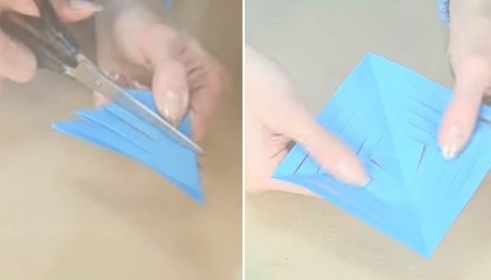 как сделать снежинку из бумаги поэтапно