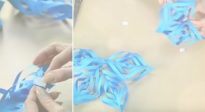 как сделать снежинку на Новый год