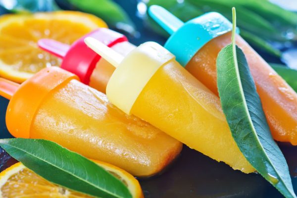 homemade orange icecream on the black background