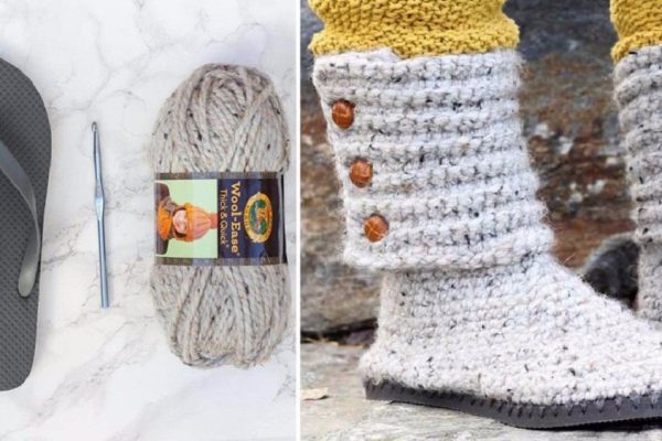 Подошва от вьетнамок и тепленькие нитки: связала неповторимую, очень удобную зимнюю обувь!