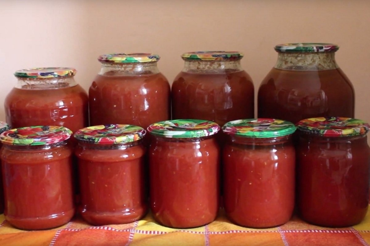 как сделать томатный сок для хранения
