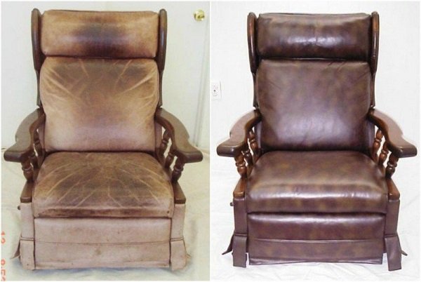 кожаное кресло до и после