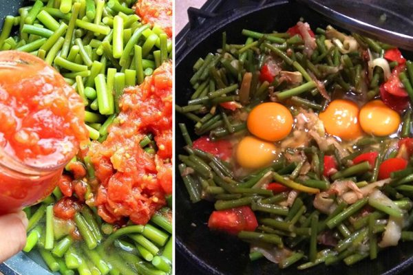 Рецепт яичницы с чесночными стрелками