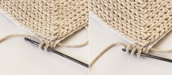 как связать коврик без крючка
