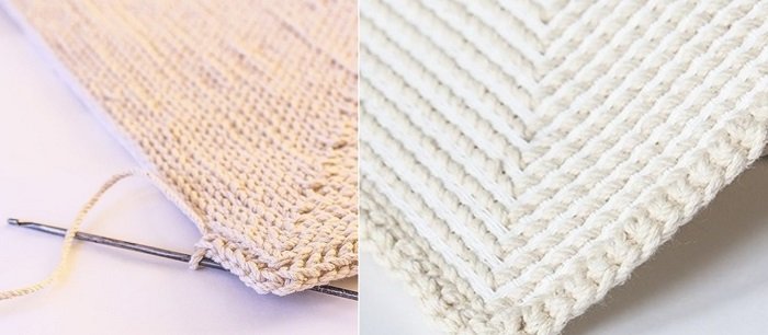 как связать коврик бабочка