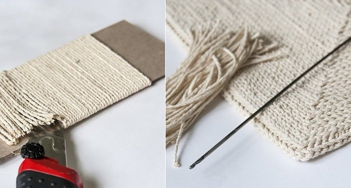 как связать коврик из бельевой веревки