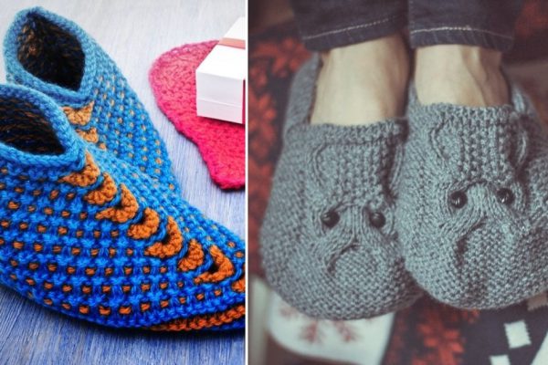 Как связать тапочки для дома