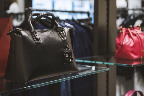 Wome handbags in a store