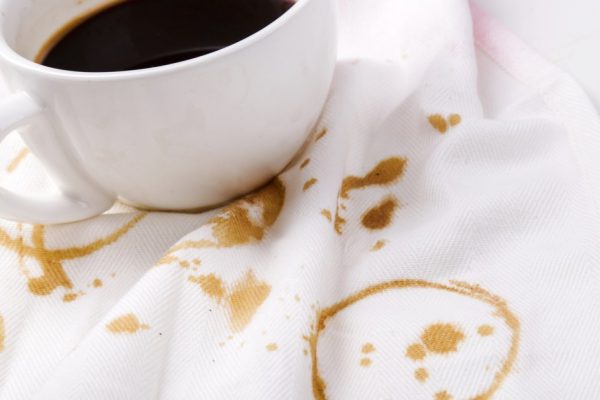 Coffee spots on the napkin