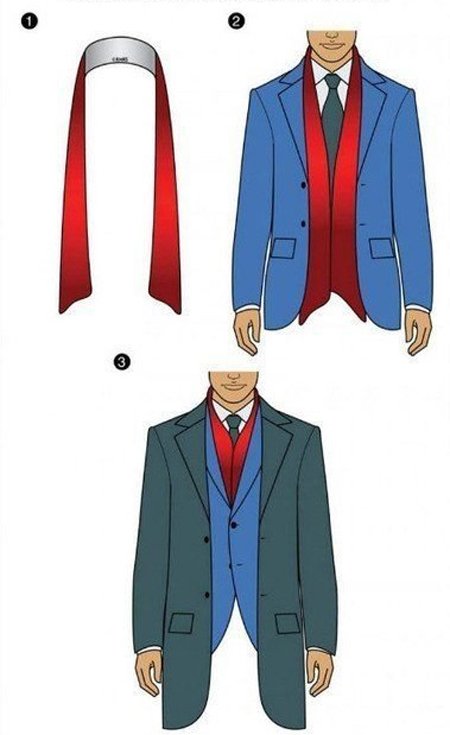 завязать мужской шарф