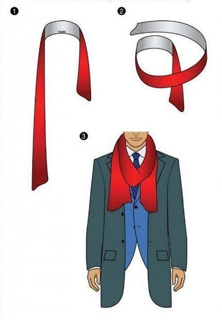 завязать мужской шарф