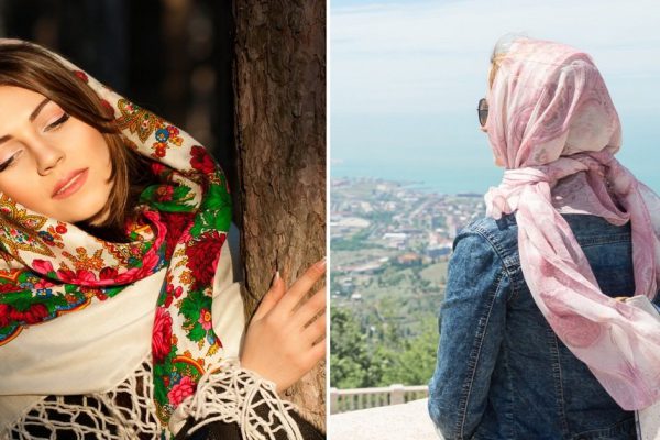 Как носить платок осенью