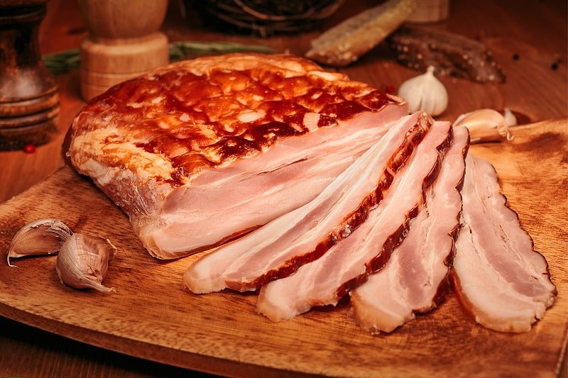 бекон и масло