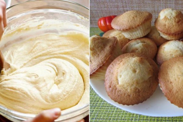 Быстрые кексы от опытной хозяйки из стакана манки, стакана кефира и 1 яйца