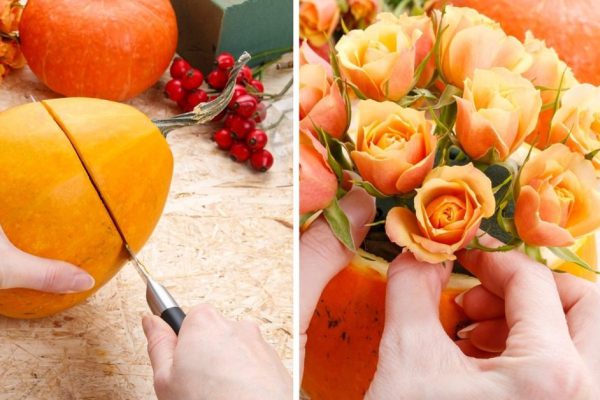 Как сделать вазу из тыквы