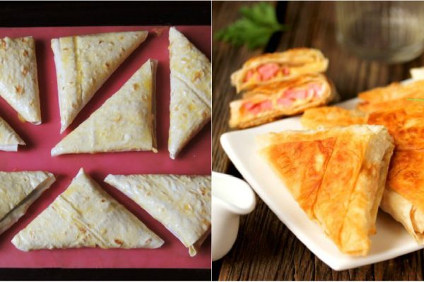 Закусочные уголки из лаваша: начинка тебя приятно удивит! Идеальное сочетание ингредиентов…