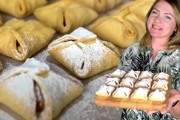 «Платочки» с яблоками без яиц, 30 штук съедаются за полчаса