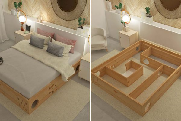 Специальная кровать для владельцев кошек и будут ли они в восторге от такого дизайна