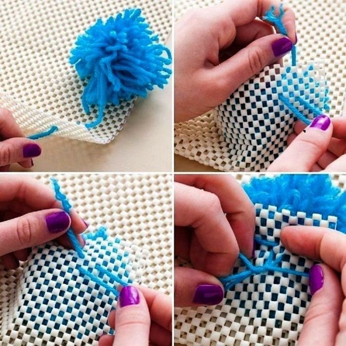 коврик своими руками из помпонов