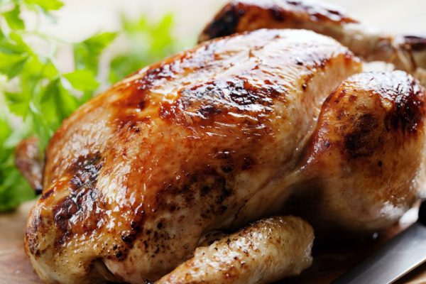 Whole roasted chicken