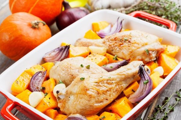 Инструкция по приготовлению курицы с тыквой и орехами