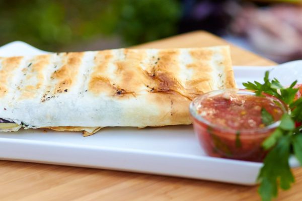 dish in pita bread on nature