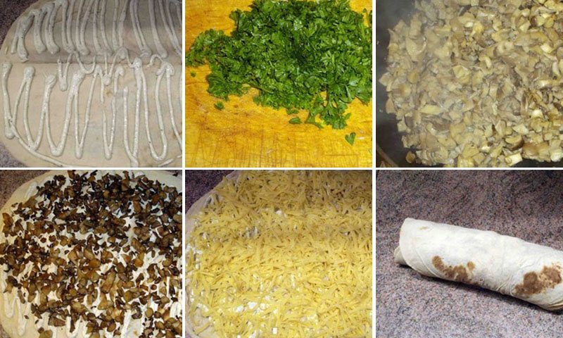 лаваш с грибами