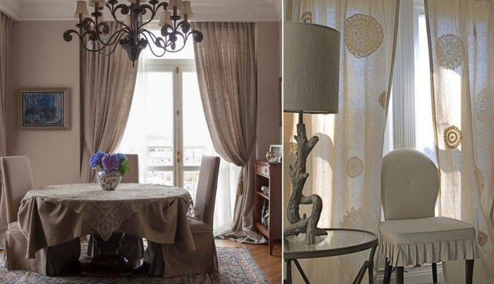 льняные шторы в интерьере