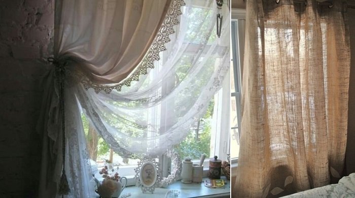 льняные шторы и тюль