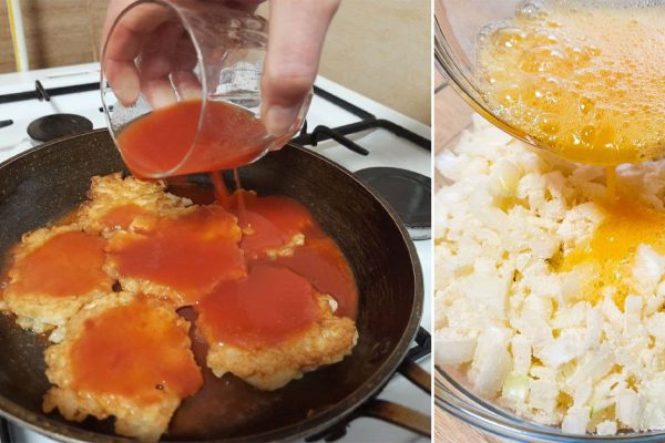 Пока работал Интернет, переписала рецепт в блокнот, нужны лук и манка, чтобы заменить хлеб и мясо на столе