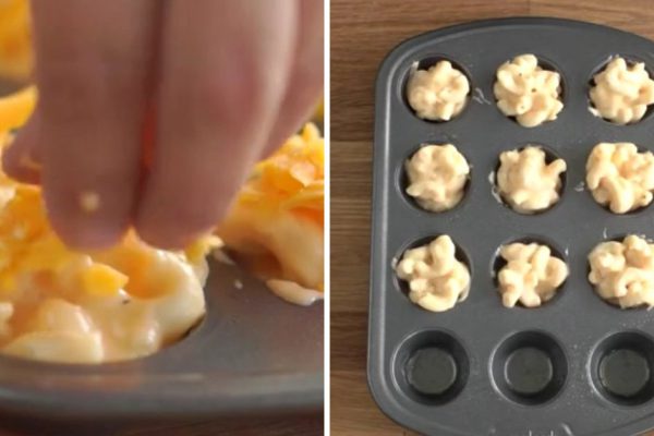 Она заполнила форму для кексов обычными макаронами. Через 10 минут я был в восторге!