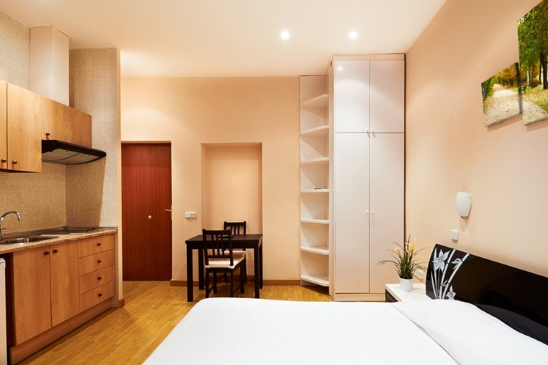 маленькая квартира-студия интерьер