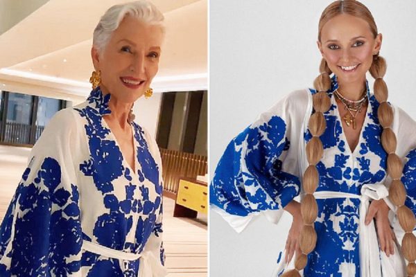 73-летняя Мэй Маск блестнула в роскошном вышитом платье из новой коллекции украинского дизайнера