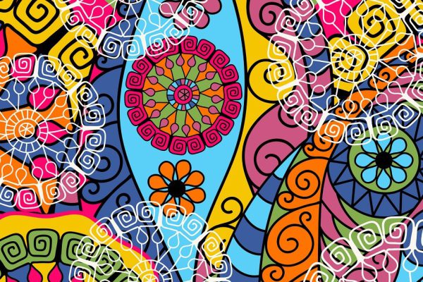 Seamless pattern with colorful abstracts figures (vector)