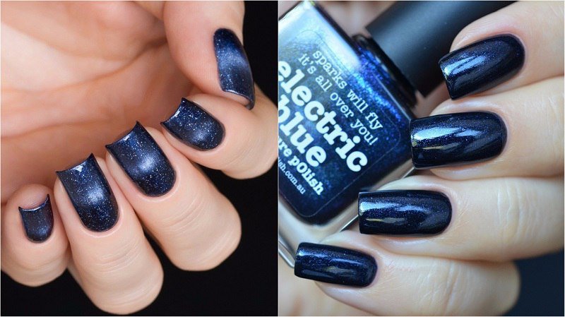 маникюр в синих тонах