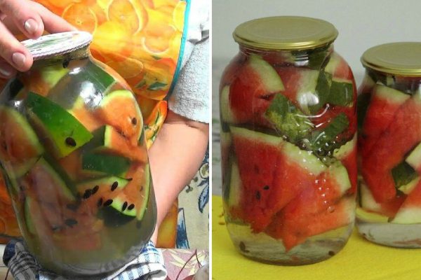 Арбузы подешевели, закатала уже 15 банок отпадной закуски