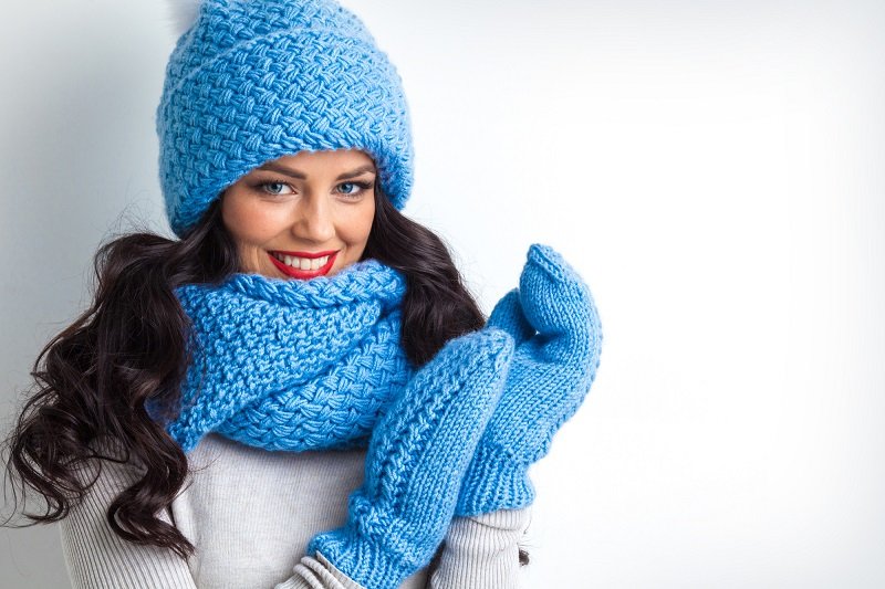 шапка и шарф крупной вязки