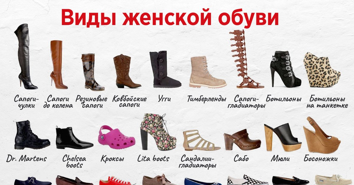 Женские ботинки виды и названия с фото