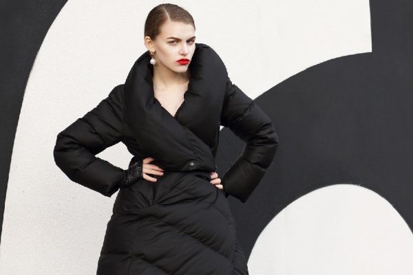 Portrait of a stylish woman in a black jacket. Fashion. Clothing.