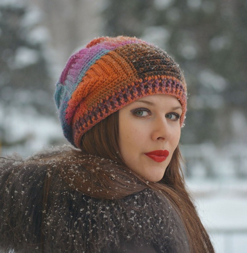 модные вязаные шапки 2017