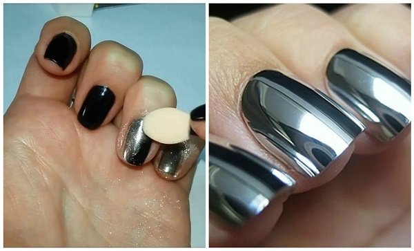 зеркальный маникюр втирка