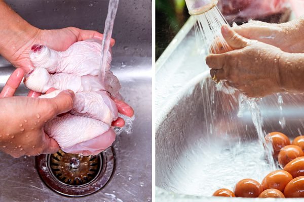 Промывать сырое мясо под проточной водой над раковиной глупо, жуткая ошибка хозяек