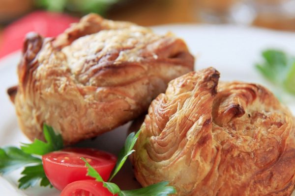 Puff pastry parcels stuffed with savory filling