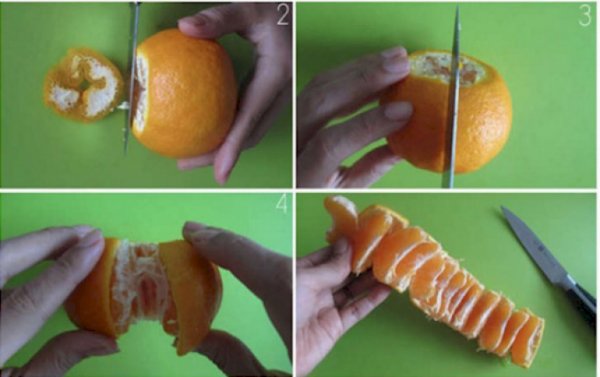 как чистить мандарин
