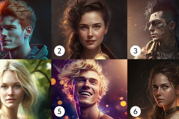 Выбери один портрет, нарисованный нейросетью, чтобы узнать, какой ты человек на самом деле