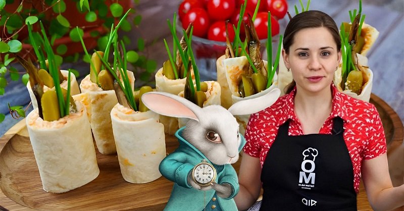 Ольга Матвей презентует закуску, чтобы удивить Кролика, символ 2023 года