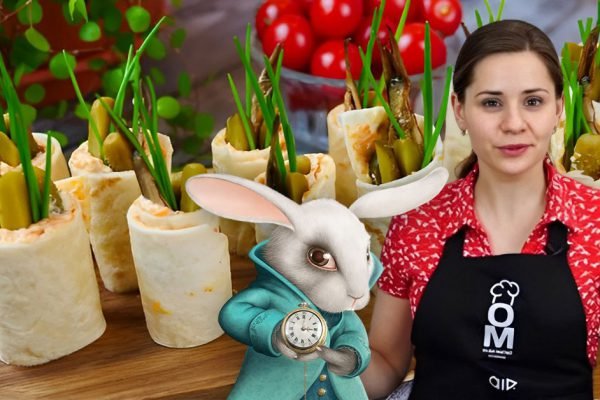Ольга Матвей презентует закуску, чтобы удивить Кролика, символ 2023 года