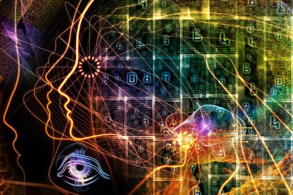 Number Domain series. Composition of Math symbols, fractal textures and design elements suitable as a backdrop for the projects on virtual reality, science, education and modern technology